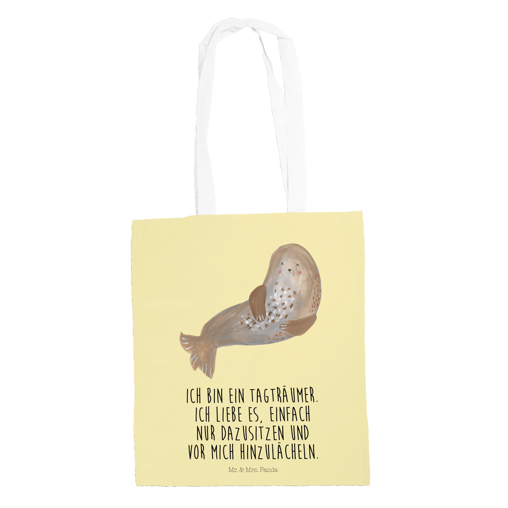 Tragetasche Robbe lachend Beuteltasche, Beutel, Einkaufstasche, Jutebeutel, Stoffbeutel, Tiermotive, Gute Laune, lustige Sprüche, Tiere, Robbe, Robben, Seehund, Strand, Meerestier, Ostsee, Nordsee