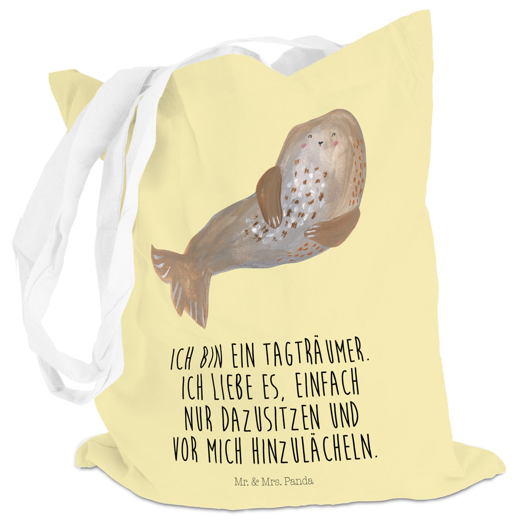 Tragetasche Robbe lachend Beuteltasche, Beutel, Einkaufstasche, Jutebeutel, Stoffbeutel, Tiermotive, Gute Laune, lustige Sprüche, Tiere, Robbe, Robben, Seehund, Strand, Meerestier, Ostsee, Nordsee
