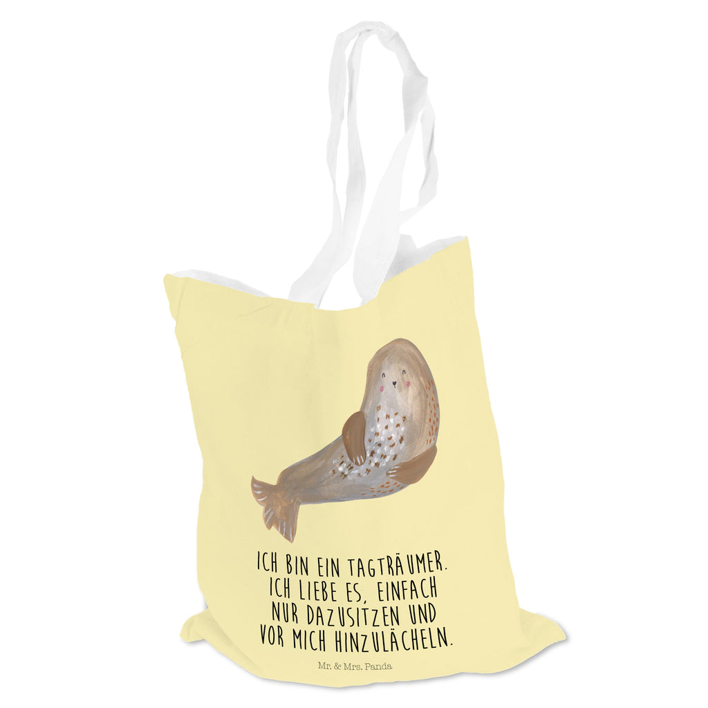 Tragetasche Robbe lachend Beuteltasche, Beutel, Einkaufstasche, Jutebeutel, Stoffbeutel, Tiermotive, Gute Laune, lustige Sprüche, Tiere, Robbe, Robben, Seehund, Strand, Meerestier, Ostsee, Nordsee