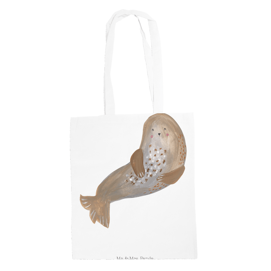Tragetasche Robbe lachend Beuteltasche, Beutel, Einkaufstasche, Jutebeutel, Stoffbeutel, Tiermotive, Gute Laune, lustige Sprüche, Tiere, Robbe, Robben, Seehund, Strand, Meerestier, Ostsee, Nordsee