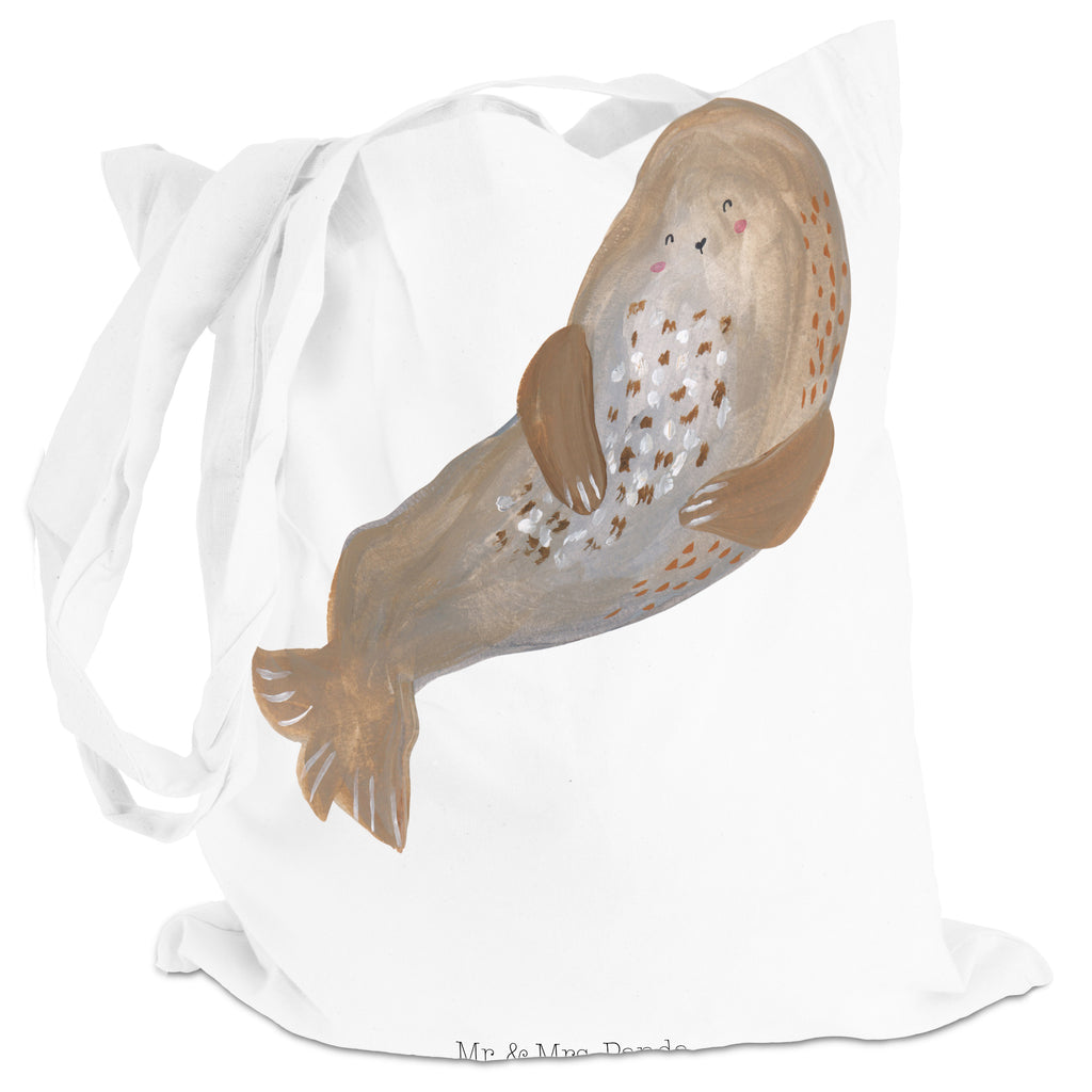 Tragetasche Robbe lachend Beuteltasche, Beutel, Einkaufstasche, Jutebeutel, Stoffbeutel, Tiermotive, Gute Laune, lustige Sprüche, Tiere, Robbe, Robben, Seehund, Strand, Meerestier, Ostsee, Nordsee