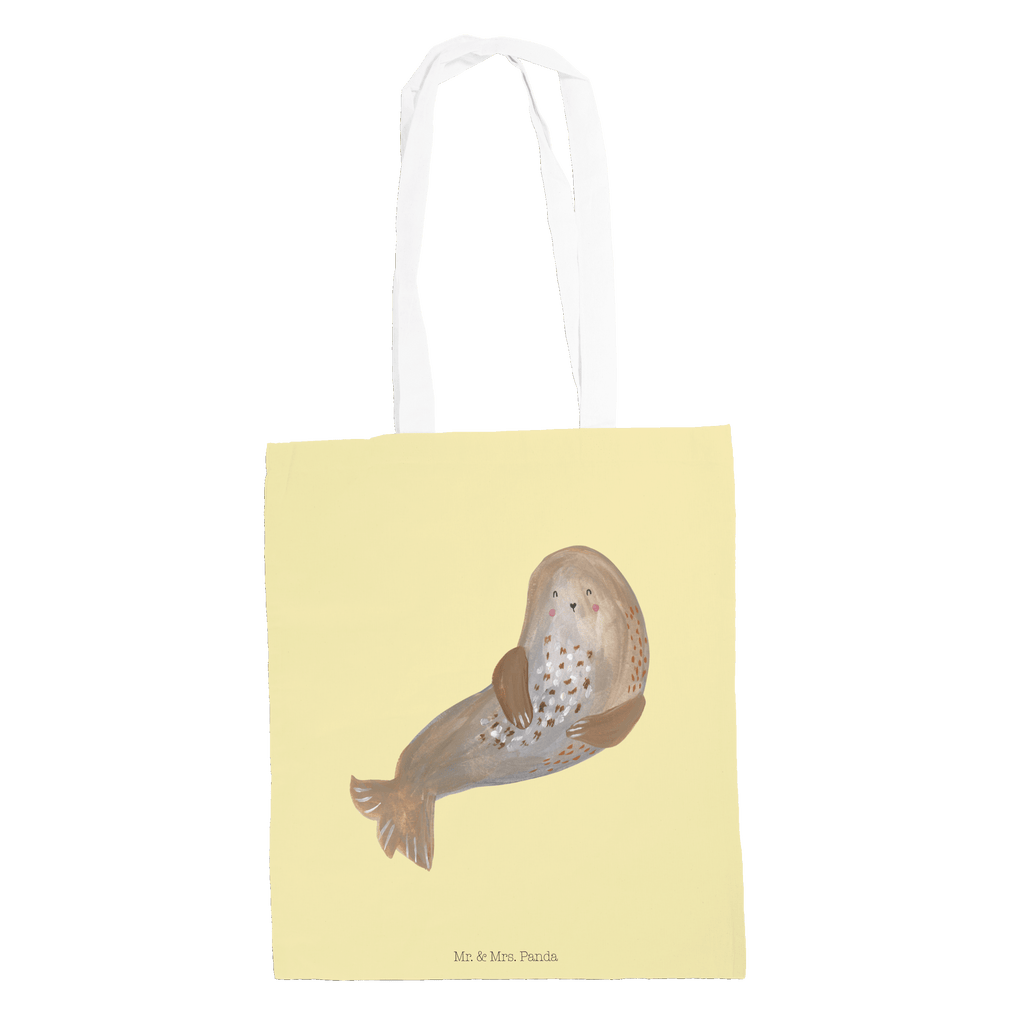 Tragetasche Robbe lachend Beuteltasche, Beutel, Einkaufstasche, Jutebeutel, Stoffbeutel, Tiermotive, Gute Laune, lustige Sprüche, Tiere, Robbe, Robben, Seehund, Strand, Meerestier, Ostsee, Nordsee