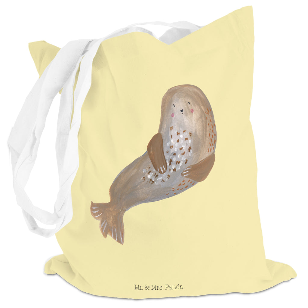 Tragetasche Robbe lachend Beuteltasche, Beutel, Einkaufstasche, Jutebeutel, Stoffbeutel, Tiermotive, Gute Laune, lustige Sprüche, Tiere, Robbe, Robben, Seehund, Strand, Meerestier, Ostsee, Nordsee