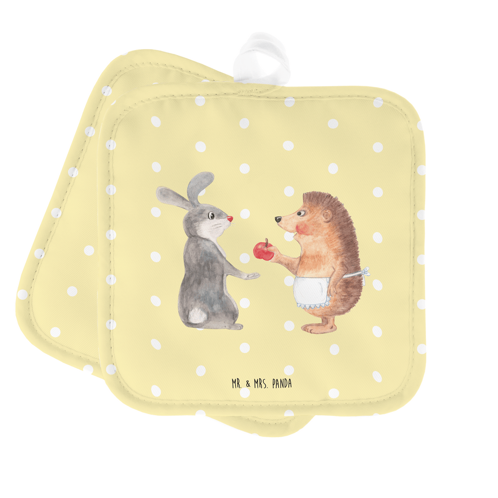 2er Set Topflappen  Liebe ist nie ohne Schmerz Topflappen, Topfuntersetzer, Ofenhandschuh, Topflappen Set, Topflappen lustig, Topflappen mit Spruch, Tiermotive, Gute Laune, lustige Sprüche, Tiere, Igel und Hase, Igel, Hase, Liebe Spruch, Liebeskummer Geschenk, Herzschmerz, Trösten, Trennungsschmerz, Spruch romantisch