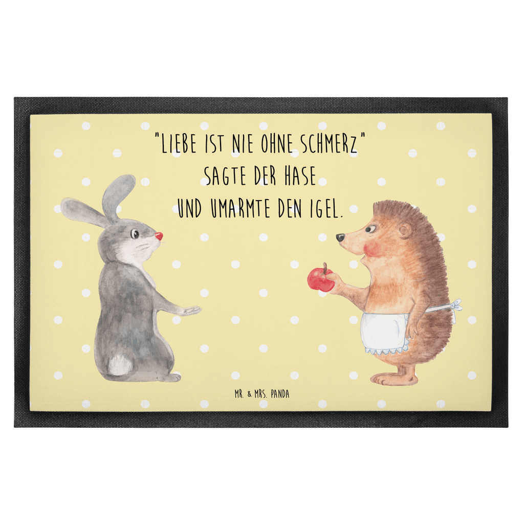 Fußmatte Liebe ist nie ohne Schmerz Igel und Hase, Igel, Hase, Liebe Spruch, Liebeskummer Geschenk, Herzschmerz, Trösten, Trennungsschmerz, Spruch romantisch Türvorleger, Schmutzmatte, Fußabtreter, Matte, Schmutzfänger, Fußabstreifer, Schmutzfangmatte, Türmatte, Motivfußmatte,  Haustürmatte, Vorleger  süße Tiermotive, gute Laune, lustige Sprüche, Tiere