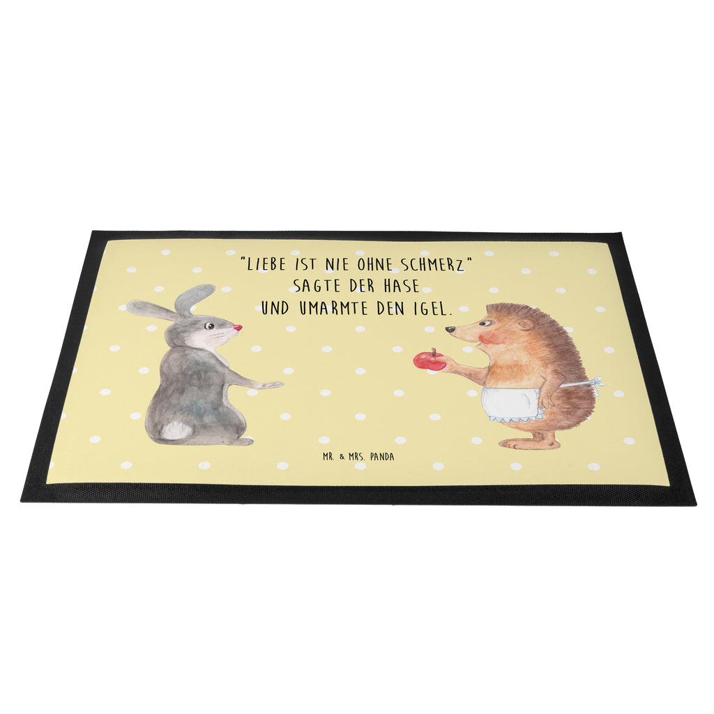 Fußmatte Liebe ist nie ohne Schmerz Igel und Hase, Igel, Hase, Liebe Spruch, Liebeskummer Geschenk, Herzschmerz, Trösten, Trennungsschmerz, Spruch romantisch Türvorleger, Schmutzmatte, Fußabtreter, Matte, Schmutzfänger, Fußabstreifer, Schmutzfangmatte, Türmatte, Motivfußmatte,  Haustürmatte, Vorleger  süße Tiermotive, gute Laune, lustige Sprüche, Tiere