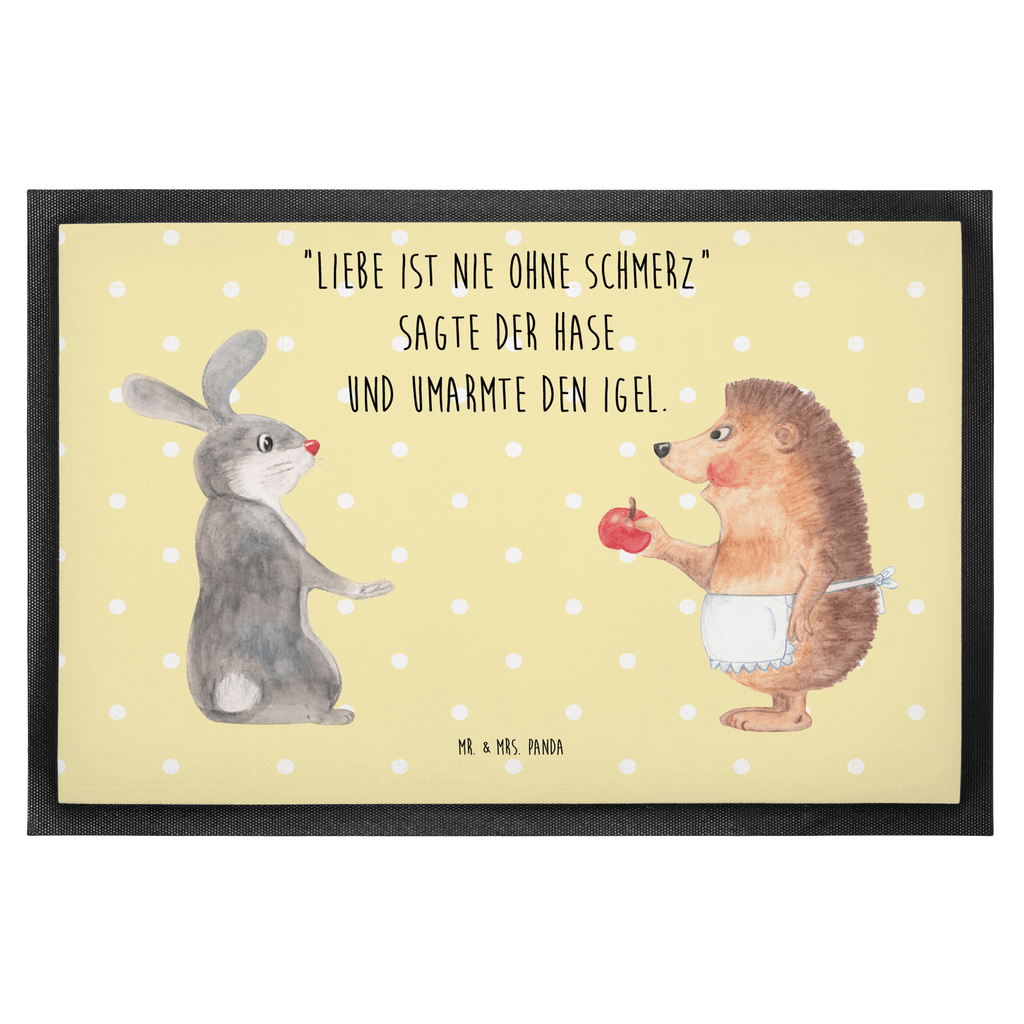 Fußmatte Liebe ist nie ohne Schmerz Igel und Hase, Igel, Hase, Liebe Spruch, Liebeskummer Geschenk, Herzschmerz, Trösten, Trennungsschmerz, Spruch romantisch Türvorleger, Schmutzmatte, Fußabtreter, Matte, Schmutzfänger, Fußabstreifer, Schmutzfangmatte, Türmatte, Motivfußmatte,  Haustürmatte, Vorleger  süße Tiermotive, gute Laune, lustige Sprüche, Tiere