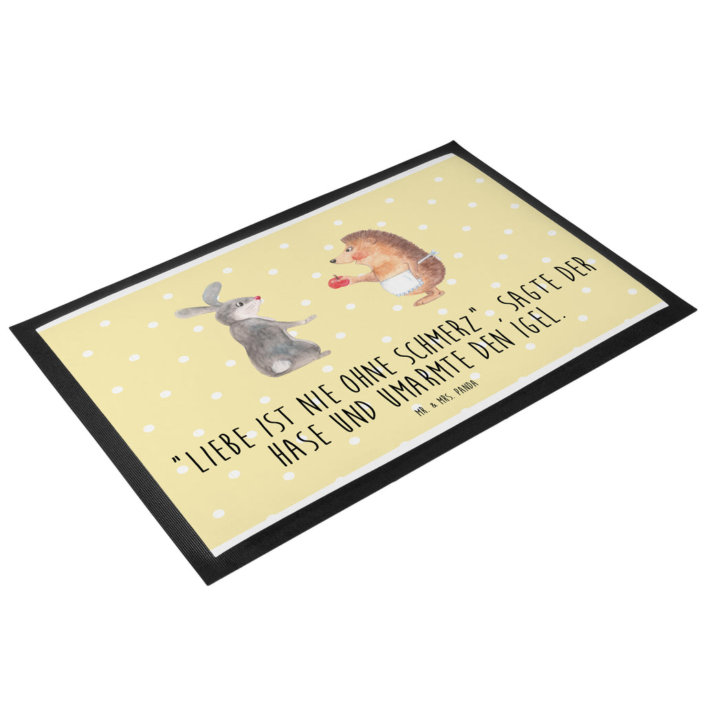 Fußmatte Liebe ist nie ohne Schmerz Igel und Hase, Igel, Hase, Liebe Spruch, Liebeskummer Geschenk, Herzschmerz, Trösten, Trennungsschmerz, Spruch romantisch Türvorleger, Schmutzmatte, Fußabtreter, Matte, Schmutzfänger, Fußabstreifer, Schmutzfangmatte, Türmatte, Motivfußmatte,  Haustürmatte, Vorleger  süße Tiermotive, gute Laune, lustige Sprüche, Tiere