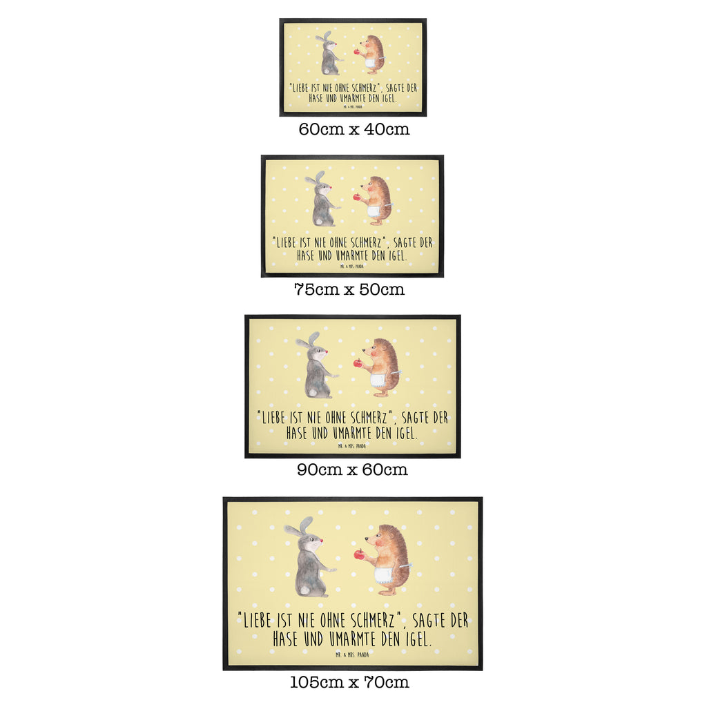 Fußmatte Liebe ist nie ohne Schmerz Igel und Hase, Igel, Hase, Liebe Spruch, Liebeskummer Geschenk, Herzschmerz, Trösten, Trennungsschmerz, Spruch romantisch Türvorleger, Schmutzmatte, Fußabtreter, Matte, Schmutzfänger, Fußabstreifer, Schmutzfangmatte, Türmatte, Motivfußmatte,  Haustürmatte, Vorleger  süße Tiermotive, gute Laune, lustige Sprüche, Tiere