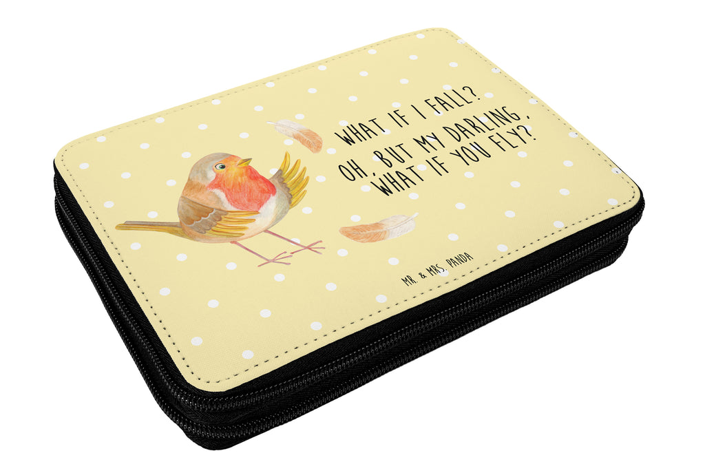 Federmappe Rotkehlchen mit Federn Federmappe, Stiftetasche, Stifte Etui, Schule, Einschulung, Geschenk, Kind, Schüler, Schülerin, Stifterolle, Federmäppchen, Motiv, Grundschule, Federmäppchen bedruckt, Büro Stifte Etui, Bestückte Federmappe, Kinder Federmappe, Federmappe Einschulung, Tiermotive, Gute Laune, lustige Sprüche, Tiere, What if i fall, Rotkehlchen, Spruch Motivation, Spruch Mut, Vogel, Motivation Sprüche, Motivationsbilder, fliegen