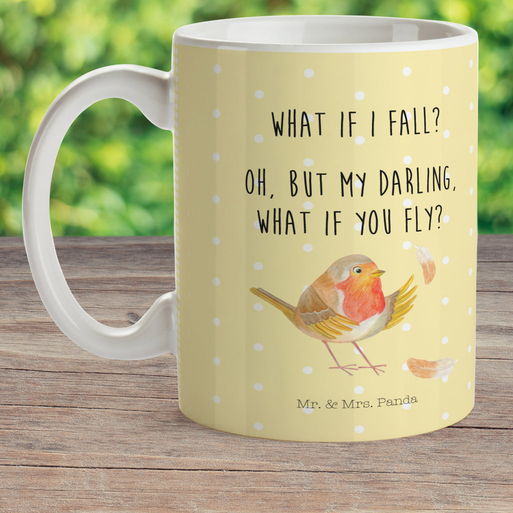 Kindertasse Rotkehlchen mit Federn Kunststoff Tasse, Kindergarten, Tasse, Trinkbecher, Camping Becher, Kaffeetasse, Kunststoffbecher, Kindergartenbecher, Outdoorgeschirr, Kunststoffgeschirr, Reisebecher, Reisetasse, Kinderbecher, Tiermotive, Gute Laune, lustige Sprüche, Tiere, What if i fall, Rotkehlchen, Spruch Motivation, Spruch Mut, Vogel, Motivation Sprüche, Motivationsbilder, fliegen