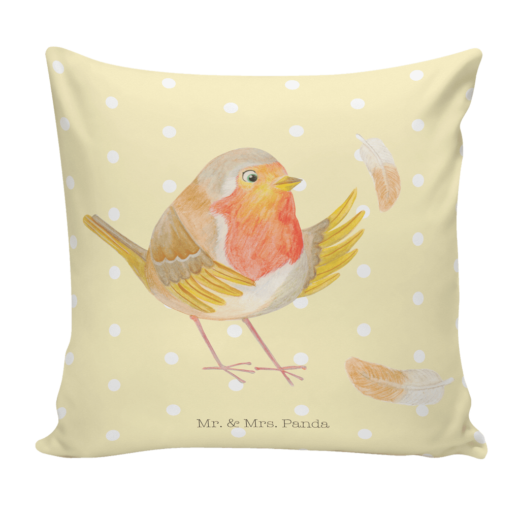 40x40 Kissen Rotkehlchen mit Federn Kissenhülle, Kopfkissen, Sofakissen, Dekokissen, Motivkissen, Tiermotive, Gute Laune, lustige Sprüche, Tiere, What if i fall, Rotkehlchen, Spruch Motivation, Spruch Mut, Vogel, Motivation Sprüche, Motivationsbilder, fliegen