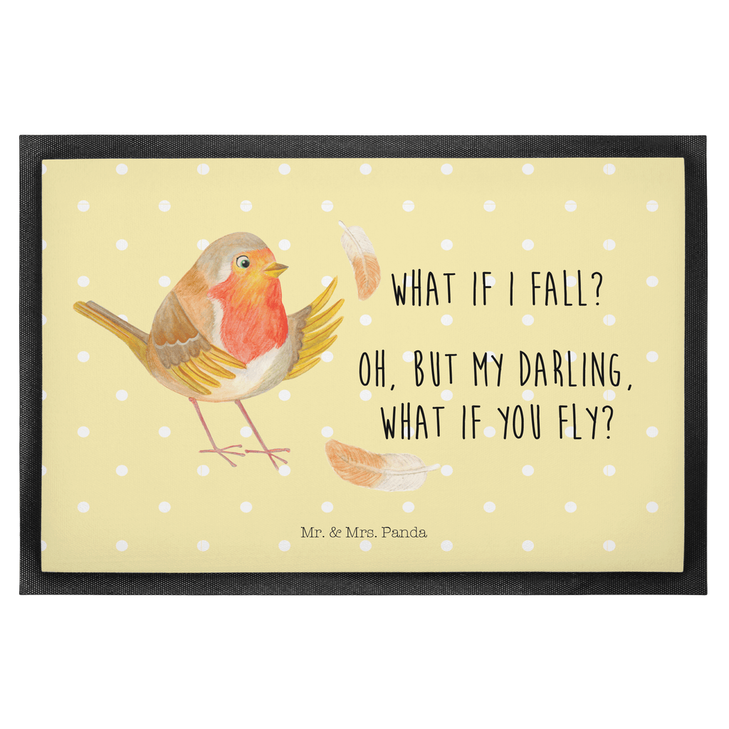 Fußmatte Rotkehlchen mit Federn What if i fall, Rotkehlchen, Spruch Motivation, Spruch Mut, Vogel, Motivation Sprüche, Motivationsbilder, fliegen  Türvorleger, Schmutzmatte, Fußabtreter, Matte, Schmutzfänger, Fußabstreifer, Schmutzfangmatte, Türmatte, Motivfußmatte,  Haustürmatte, Vorleger  süße Tiermotive, gute Laune, lustige Sprüche, Tiere