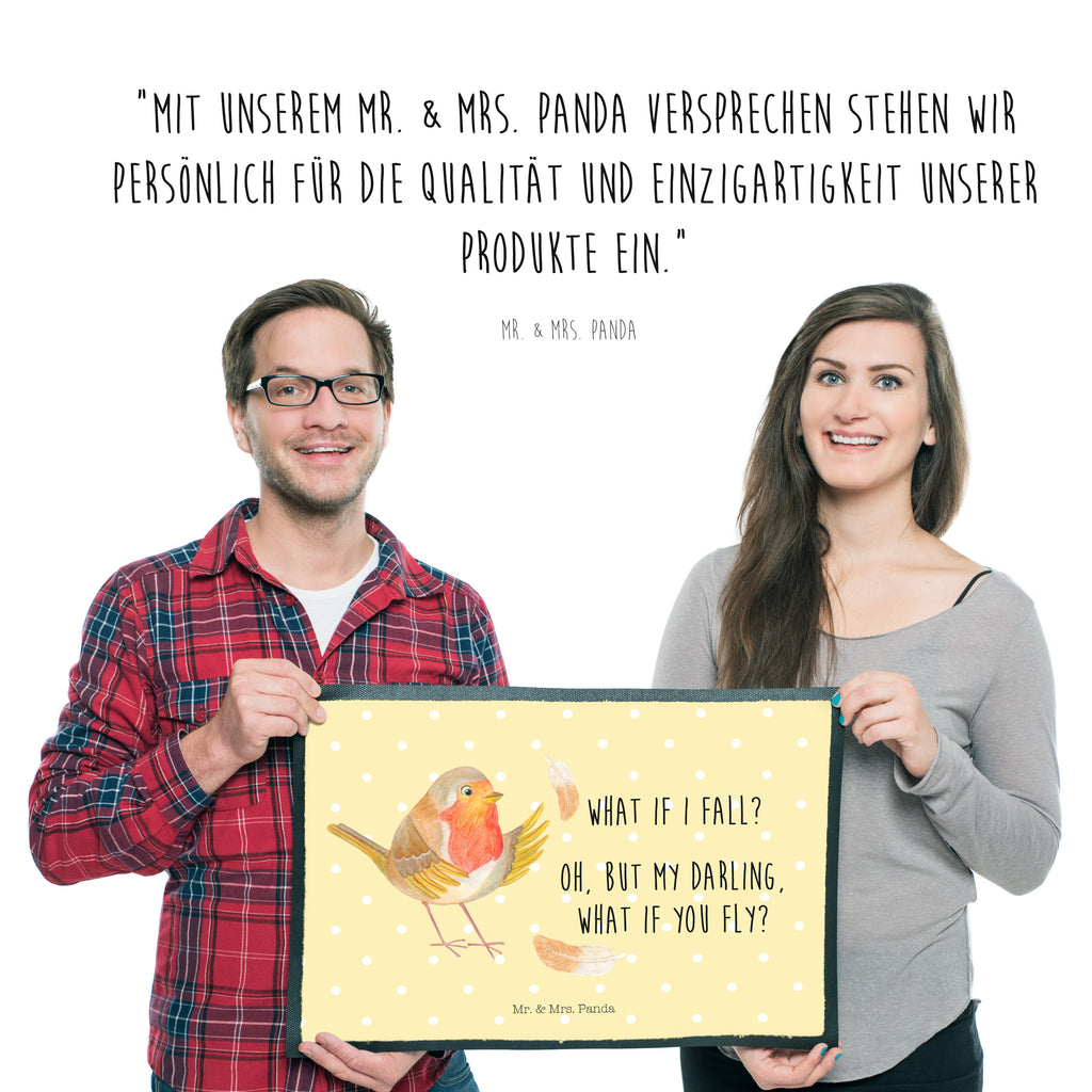 Fußmatte Rotkehlchen mit Federn What if i fall, Rotkehlchen, Spruch Motivation, Spruch Mut, Vogel, Motivation Sprüche, Motivationsbilder, fliegen  Türvorleger, Schmutzmatte, Fußabtreter, Matte, Schmutzfänger, Fußabstreifer, Schmutzfangmatte, Türmatte, Motivfußmatte,  Haustürmatte, Vorleger  süße Tiermotive, gute Laune, lustige Sprüche, Tiere