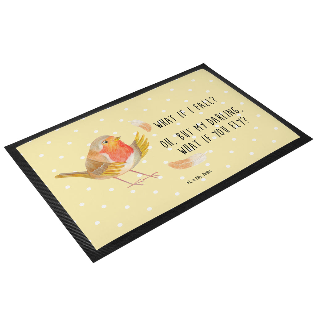 Fußmatte Rotkehlchen mit Federn What if i fall, Rotkehlchen, Spruch Motivation, Spruch Mut, Vogel, Motivation Sprüche, Motivationsbilder, fliegen  Türvorleger, Schmutzmatte, Fußabtreter, Matte, Schmutzfänger, Fußabstreifer, Schmutzfangmatte, Türmatte, Motivfußmatte,  Haustürmatte, Vorleger  süße Tiermotive, gute Laune, lustige Sprüche, Tiere