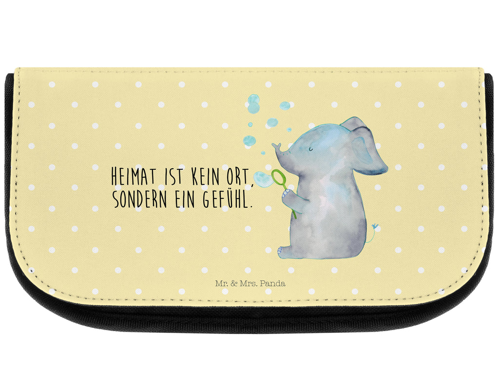 Kosmetiktasche Elefant Seifenblasen Kosmetikbeutel, Kulturtasche, Kulturbeutel, Schminktasche, Make-Up Tasche, Tiermotive, Gute Laune, lustige Sprüche, Tiere, Elefant, Elefanten, Dickhäter, Rüsseltier, Seifenblasen, Liebe, Heimat, Gefühl. Daheim, Liebesbeweis, Liebesspruch