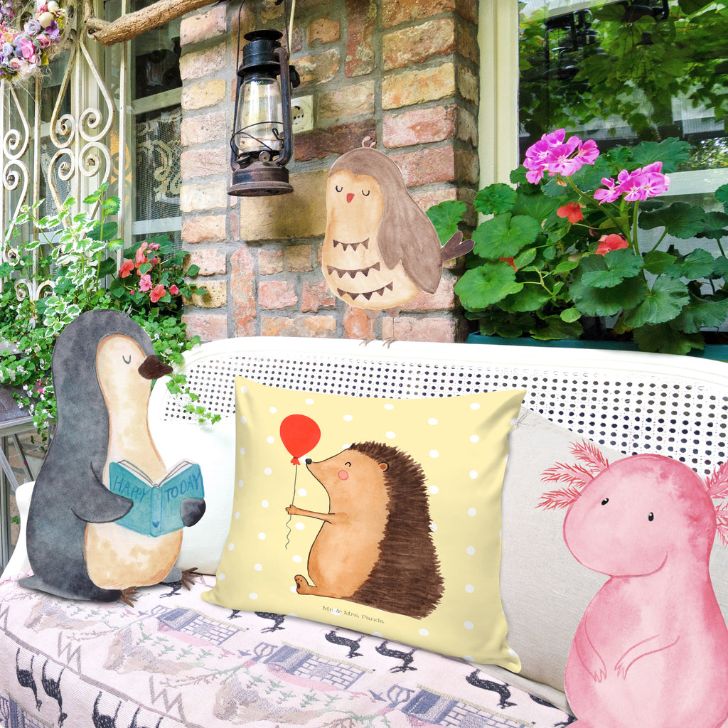 40x40 Kissen Igel mit Luftballon Kissenhülle, Kopfkissen, Sofakissen, Dekokissen, Motivkissen, Tiermotive, Gute Laune, lustige Sprüche, Tiere, Igel, Geburtstag, Herzlichen Glückwunsch, Glückwunsch, Geburtstagskind, Ballon, Happy Birthday