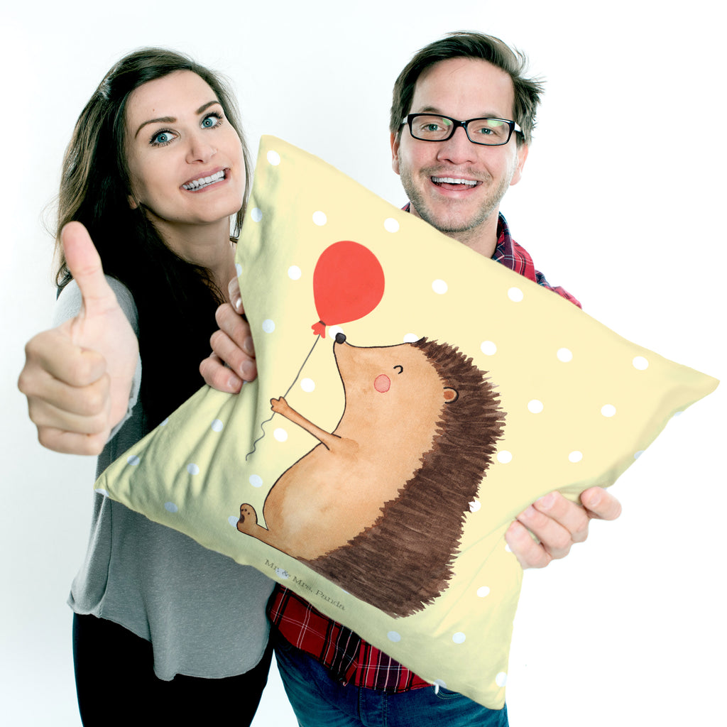 40x40 Kissen Igel mit Luftballon Kissenhülle, Kopfkissen, Sofakissen, Dekokissen, Motivkissen, Tiermotive, Gute Laune, lustige Sprüche, Tiere, Igel, Geburtstag, Herzlichen Glückwunsch, Glückwunsch, Geburtstagskind, Ballon, Happy Birthday