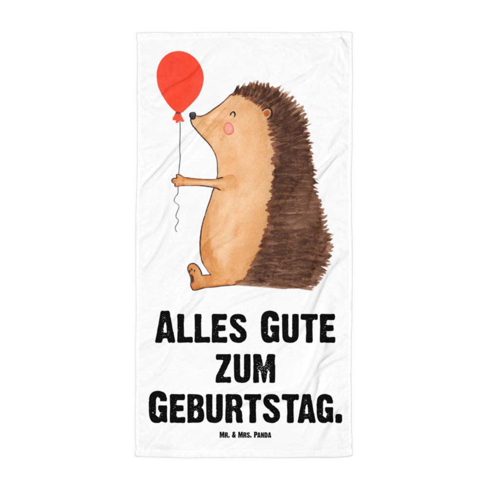 XL Badehandtuch Igel mit Luftballon Handtuch, Badetuch, Duschtuch, Strandtuch, Saunatuch, Tiermotive, Gute Laune, lustige Sprüche, Tiere, Igel, Geburtstag, Herzlichen Glückwunsch, Glückwunsch, Geburtstagskind, Ballon, Happy Birthday