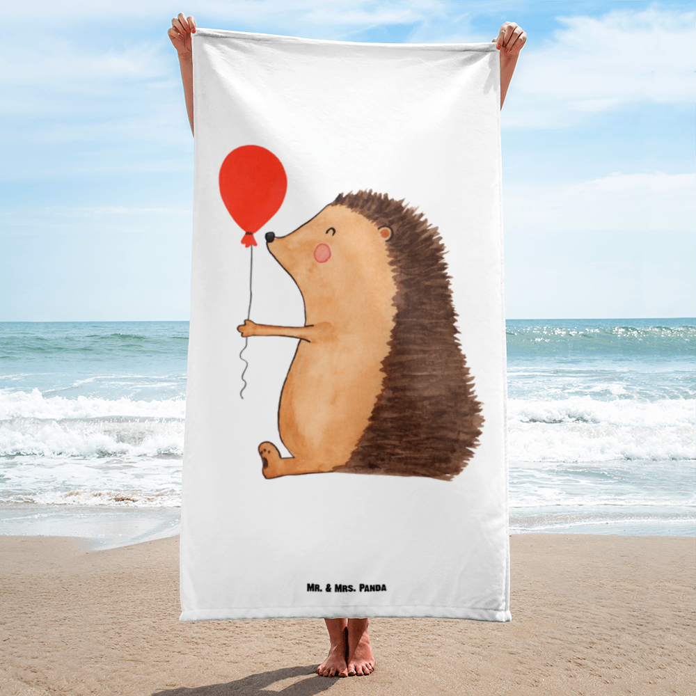 XL Badehandtuch Igel mit Luftballon Handtuch, Badetuch, Duschtuch, Strandtuch, Saunatuch, Tiermotive, Gute Laune, lustige Sprüche, Tiere, Igel, Geburtstag, Herzlichen Glückwunsch, Glückwunsch, Geburtstagskind, Ballon, Happy Birthday