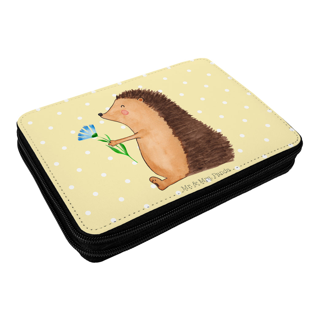 Federmappe Igel mit Blume Federmappe, Stiftetasche, Stifte Etui, Schule, Einschulung, Geschenk, Kind, Schüler, Schülerin, Stifterolle, Federmäppchen, Motiv, Grundschule, Federmäppchen bedruckt, Büro Stifte Etui, Bestückte Federmappe, Kinder Federmappe, Federmappe Einschulung, Tiermotive, Gute Laune, lustige Sprüche, Tiere, Igel, Gute Besserung, Genesungswünsche, Krankheit, Krankenhaus, krank, Besuch