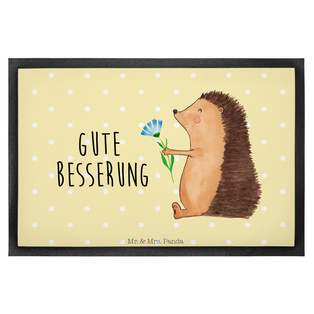 Fußmatte Igel mit Blume Igel, Gute Besserung, Genesungswünsche, Krankheit, Krankenhaus, krank, Besuch Türvorleger, Schmutzmatte, Fußabtreter, Matte, Schmutzfänger, Fußabstreifer, Schmutzfangmatte, Türmatte, Motivfußmatte,  Haustürmatte, Vorleger  süße Tiermotive, gute Laune, lustige Sprüche, Tiere