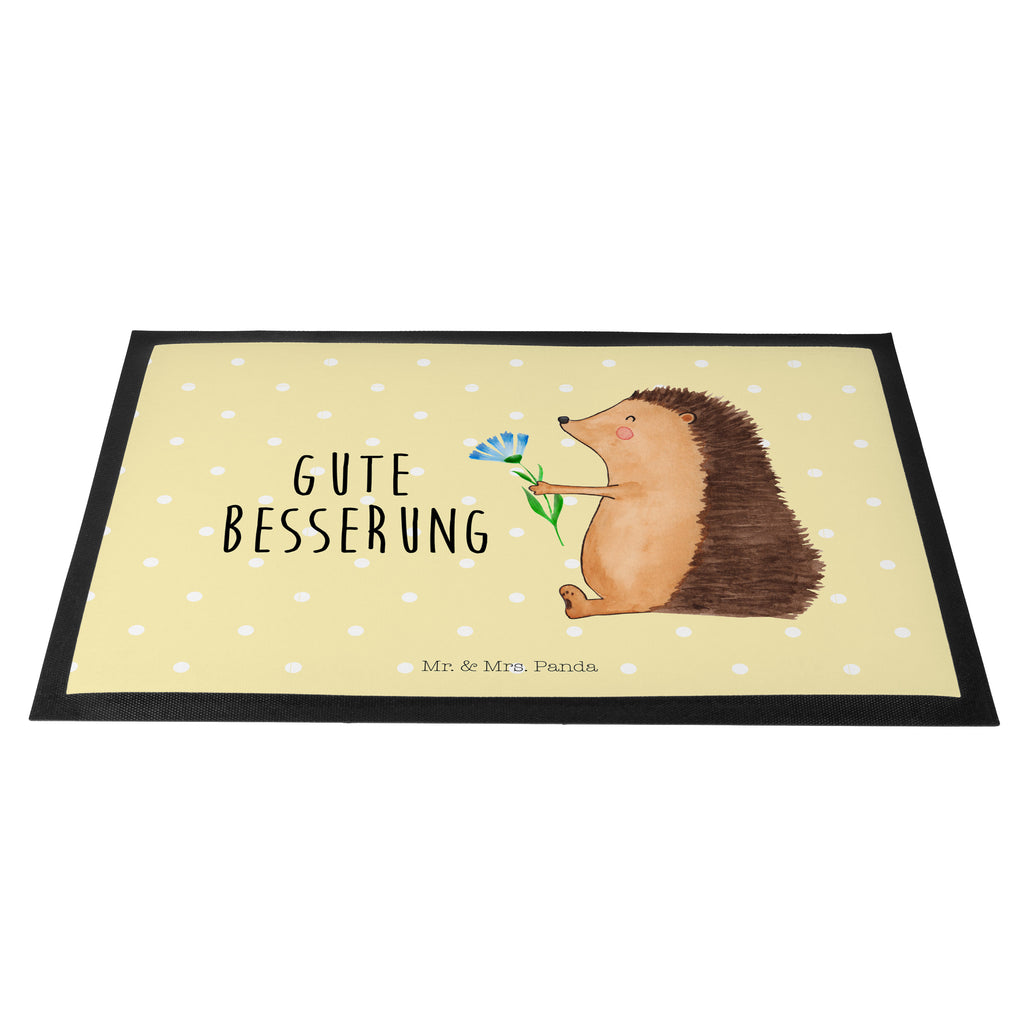 Fußmatte Igel mit Blume Igel, Gute Besserung, Genesungswünsche, Krankheit, Krankenhaus, krank, Besuch Türvorleger, Schmutzmatte, Fußabtreter, Matte, Schmutzfänger, Fußabstreifer, Schmutzfangmatte, Türmatte, Motivfußmatte,  Haustürmatte, Vorleger  süße Tiermotive, gute Laune, lustige Sprüche, Tiere