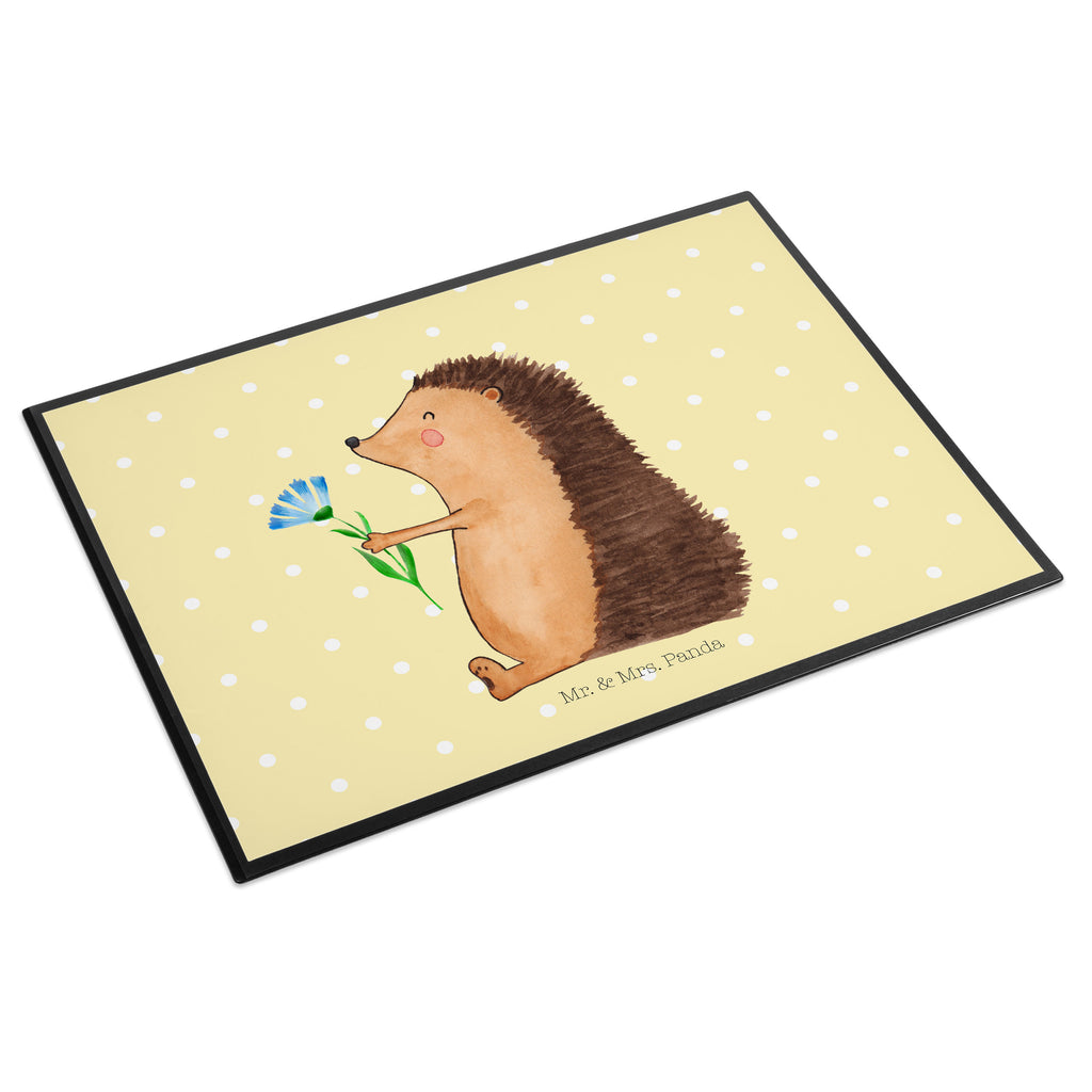 Schreibtischunterlage Igel mit Blume Schreibunterlage, Schreibtischauflage, Bürobedarf, Büroartikel, Schreibwaren, Schreibtisch Unterlagen, Schreibtischunterlage Groß, Tiermotive, Gute Laune, lustige Sprüche, Tiere, Igel, Gute Besserung, Genesungswünsche, Krankheit, Krankenhaus, krank, Besuch