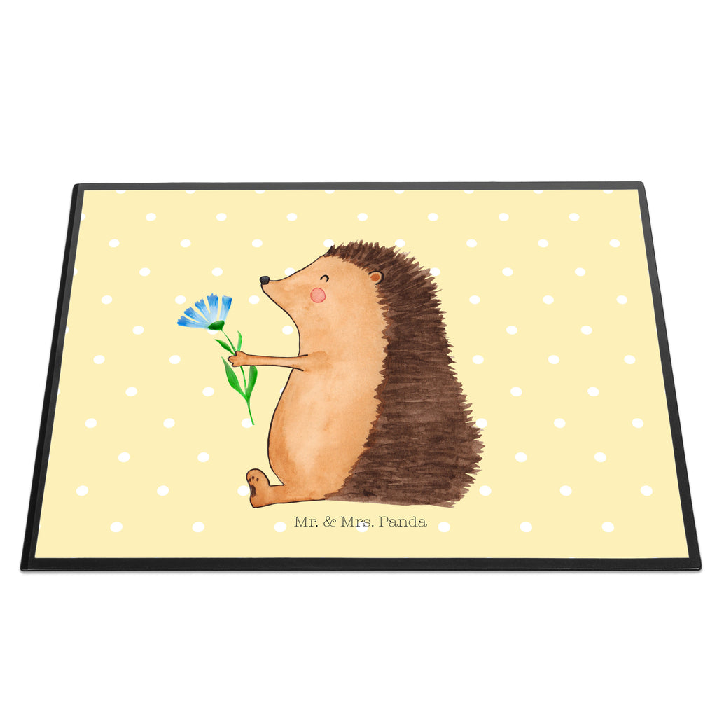 Schreibtischunterlage Igel mit Blume Schreibunterlage, Schreibtischauflage, Bürobedarf, Büroartikel, Schreibwaren, Schreibtisch Unterlagen, Schreibtischunterlage Groß, Tiermotive, Gute Laune, lustige Sprüche, Tiere, Igel, Gute Besserung, Genesungswünsche, Krankheit, Krankenhaus, krank, Besuch