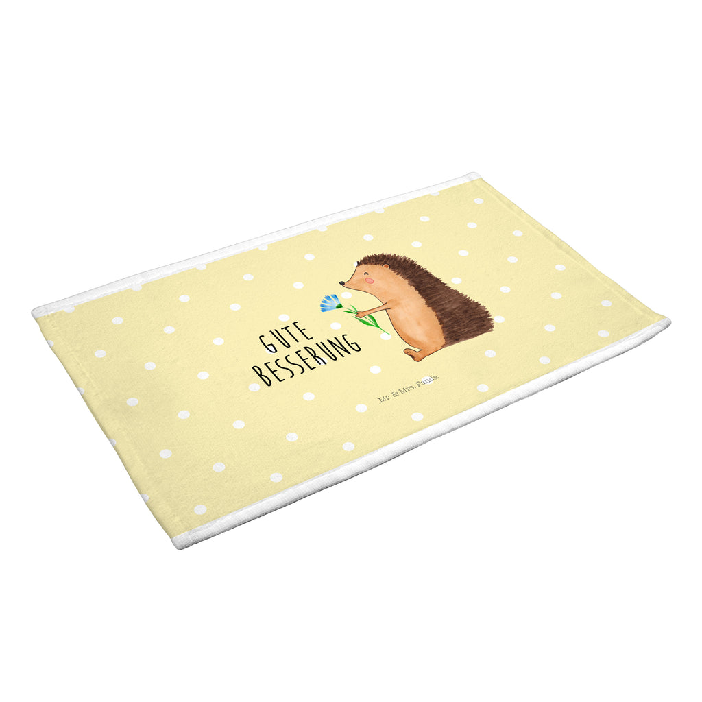50 x 100 Handtuch Igel mit Blume Handtuch, Badehandtuch, Badezimmer, Handtücher, groß, Kinder, Baby, Tiermotive, Gute Laune, lustige Sprüche, Tiere, Igel, Gute Besserung, Genesungswünsche, Krankheit, Krankenhaus, krank, Besuch