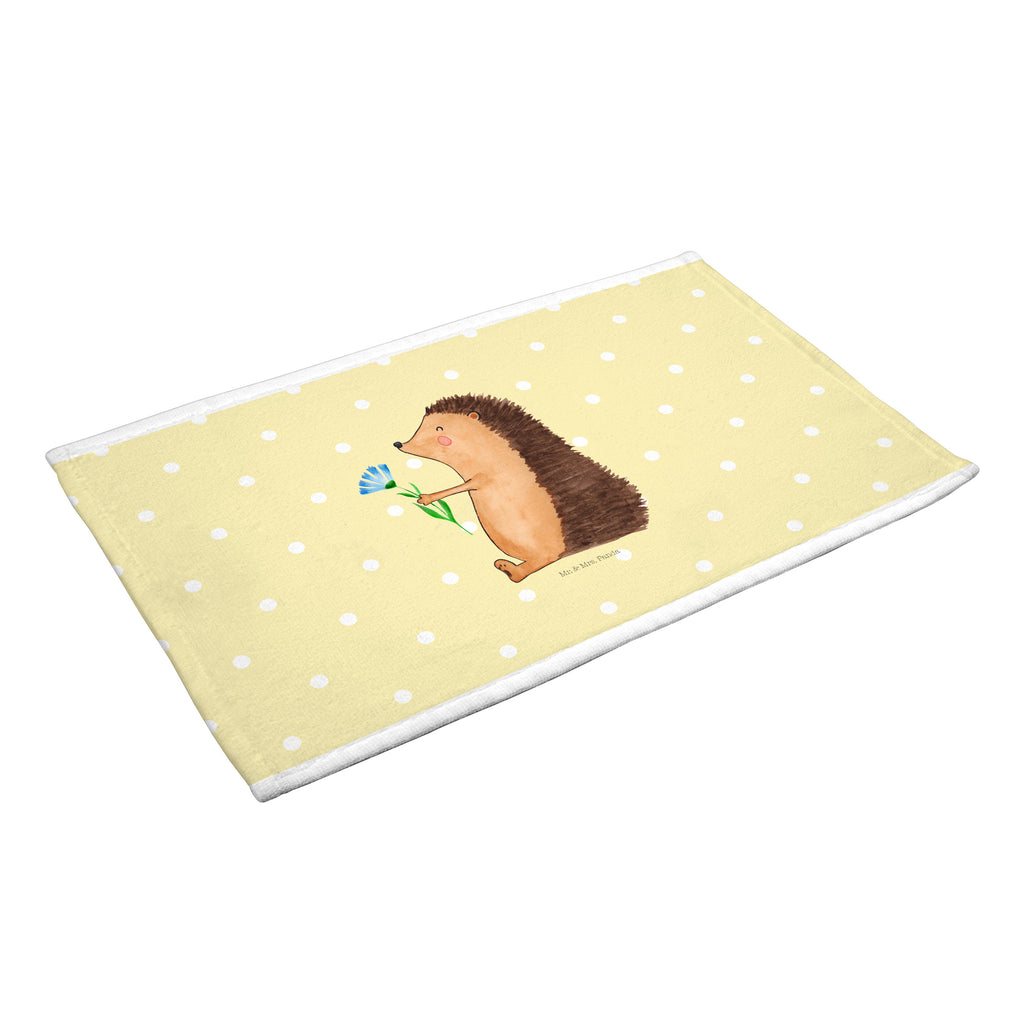 50 x 100 Handtuch Igel mit Blume Handtuch, Badehandtuch, Badezimmer, Handtücher, groß, Kinder, Baby, Tiermotive, Gute Laune, lustige Sprüche, Tiere, Igel, Gute Besserung, Genesungswünsche, Krankheit, Krankenhaus, krank, Besuch