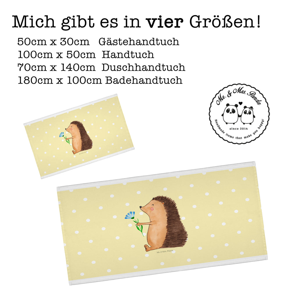 50 x 100 Handtuch Igel mit Blume Handtuch, Badehandtuch, Badezimmer, Handtücher, groß, Kinder, Baby, Tiermotive, Gute Laune, lustige Sprüche, Tiere, Igel, Gute Besserung, Genesungswünsche, Krankheit, Krankenhaus, krank, Besuch