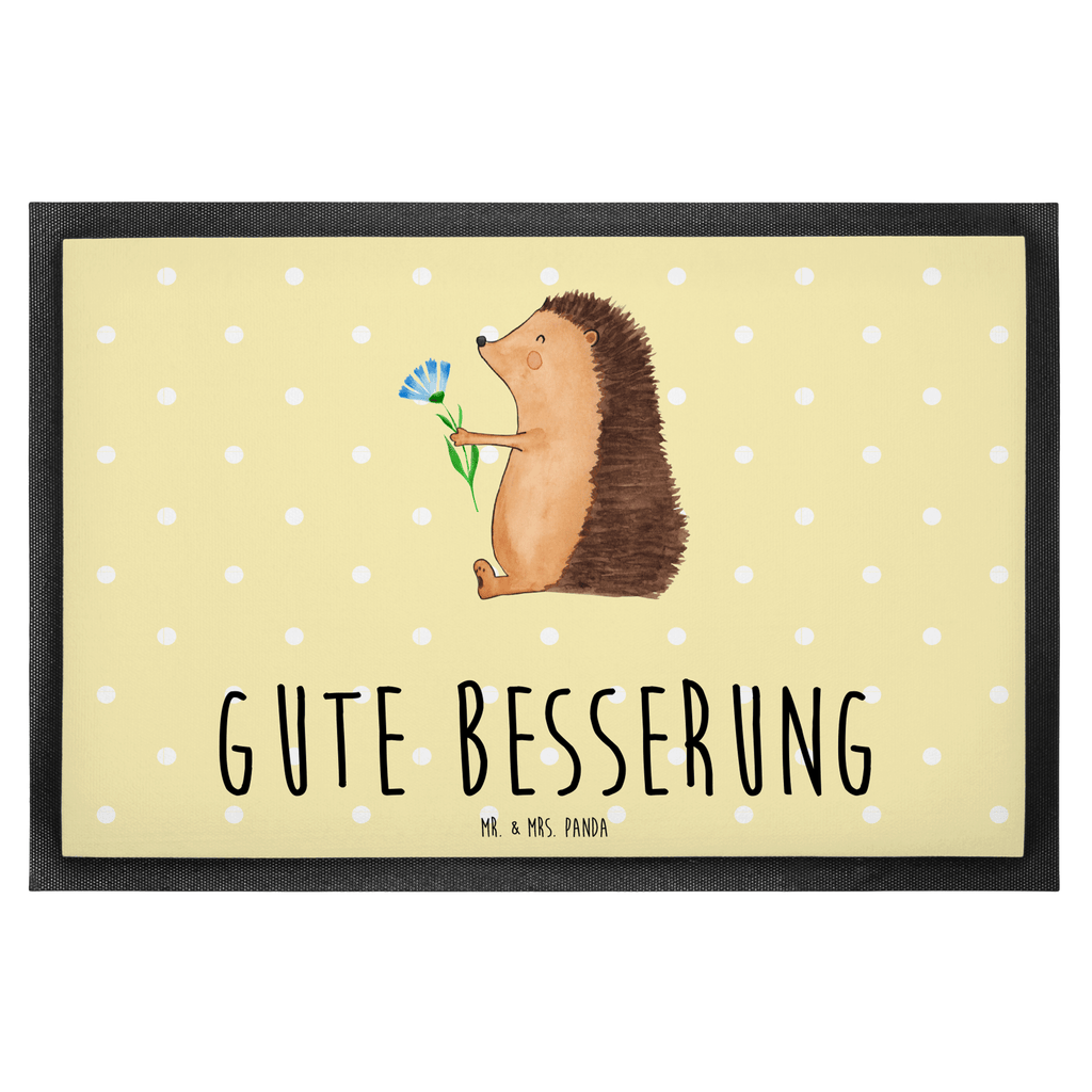 Fußmatte Igel mit Blume Igel, Gute Besserung, Genesungswünsche, Krankheit, Krankenhaus, krank, Besuch Türvorleger, Schmutzmatte, Fußabtreter, Matte, Schmutzfänger, Fußabstreifer, Schmutzfangmatte, Türmatte, Motivfußmatte,  Haustürmatte, Vorleger  süße Tiermotive, gute Laune, lustige Sprüche, Tiere