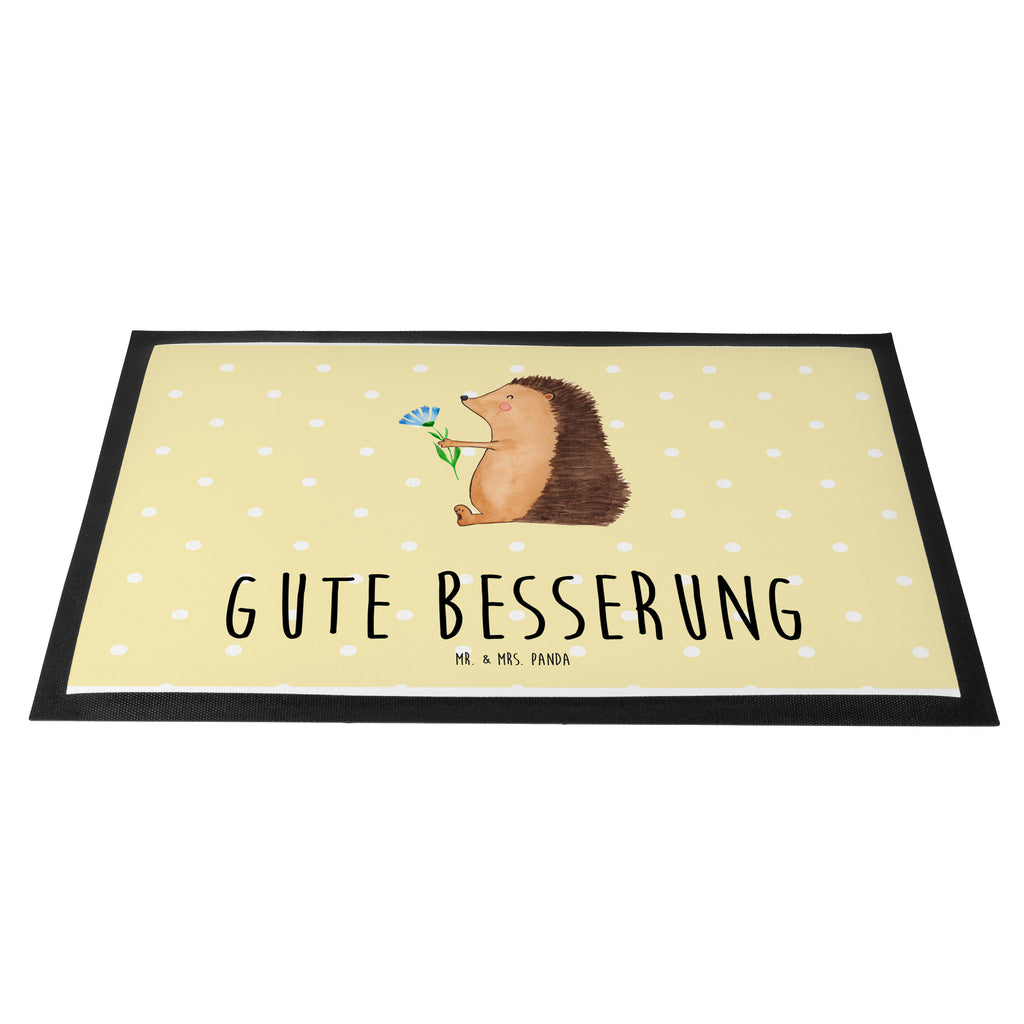 Fußmatte Igel mit Blume Igel, Gute Besserung, Genesungswünsche, Krankheit, Krankenhaus, krank, Besuch Türvorleger, Schmutzmatte, Fußabtreter, Matte, Schmutzfänger, Fußabstreifer, Schmutzfangmatte, Türmatte, Motivfußmatte,  Haustürmatte, Vorleger  süße Tiermotive, gute Laune, lustige Sprüche, Tiere