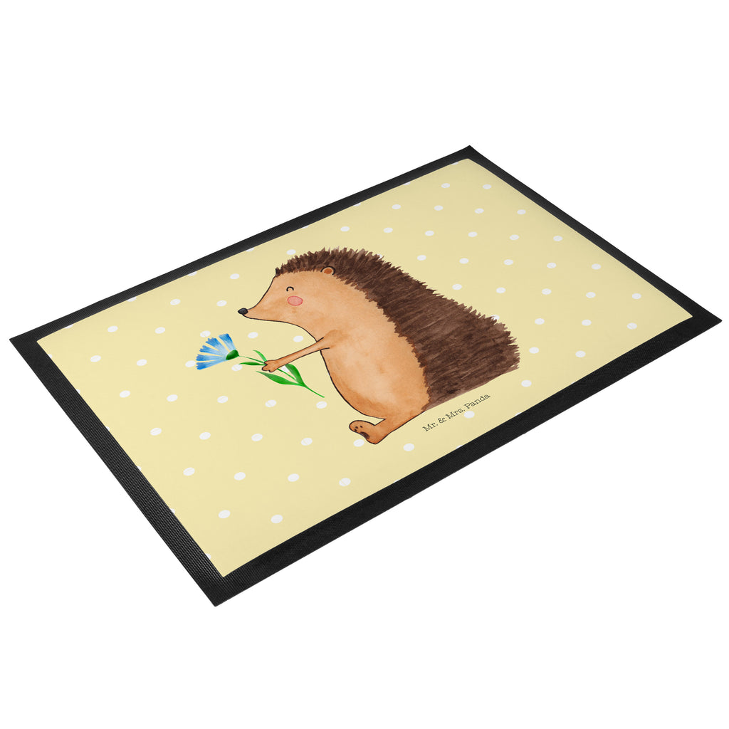 Fußmatte Igel mit Blume Igel, Gute Besserung, Genesungswünsche, Krankheit, Krankenhaus, krank, Besuch Türvorleger, Schmutzmatte, Fußabtreter, Matte, Schmutzfänger, Fußabstreifer, Schmutzfangmatte, Türmatte, Motivfußmatte,  Haustürmatte, Vorleger  süße Tiermotive, gute Laune, lustige Sprüche, Tiere