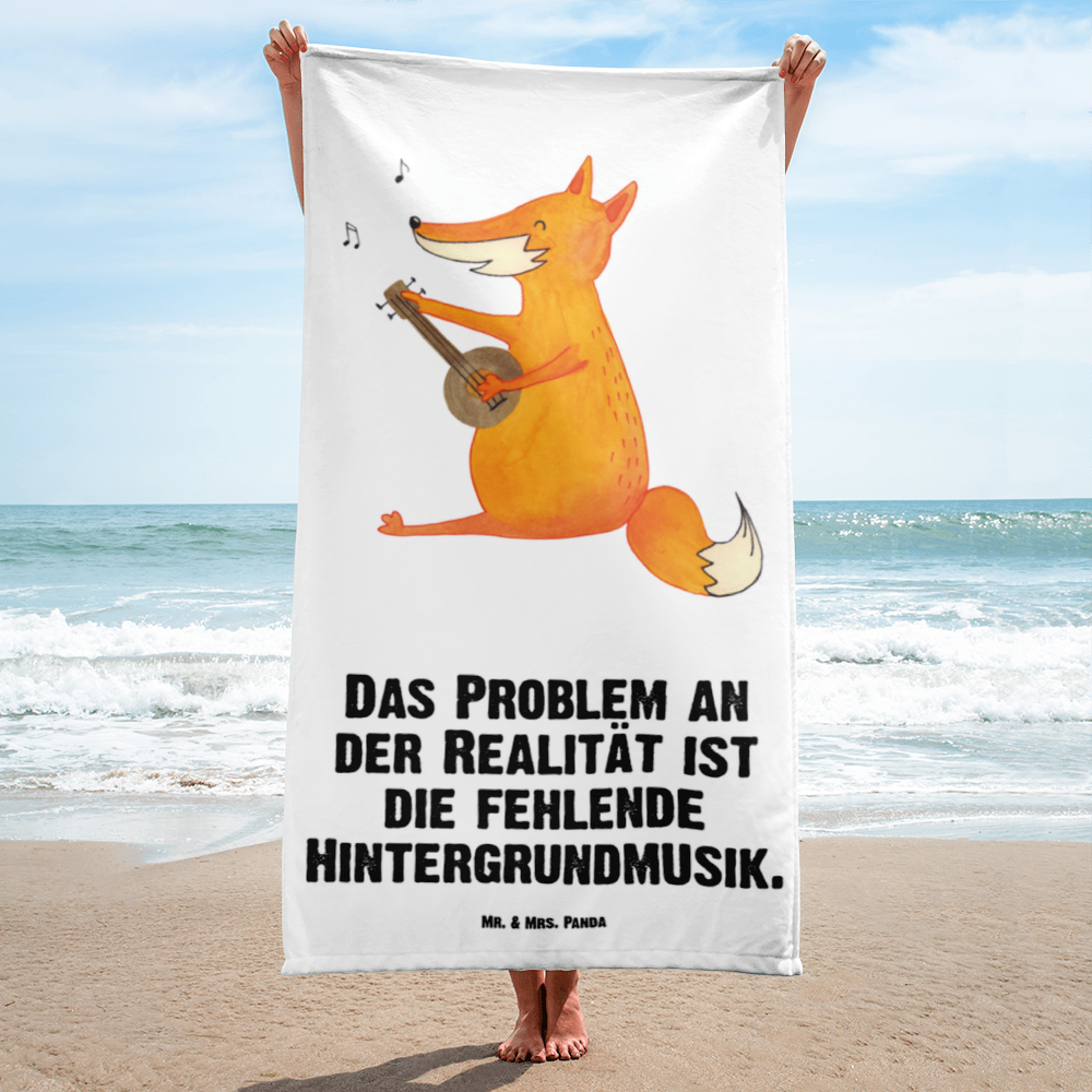 XL Badehandtuch Fuchs Gitarre Handtuch, Badetuch, Duschtuch, Strandtuch, Saunatuch, Fuchs, Füchse, Geschenk Musiker, Musik Spruch, Musikerin, Sänger, Sängerin, Gitarre