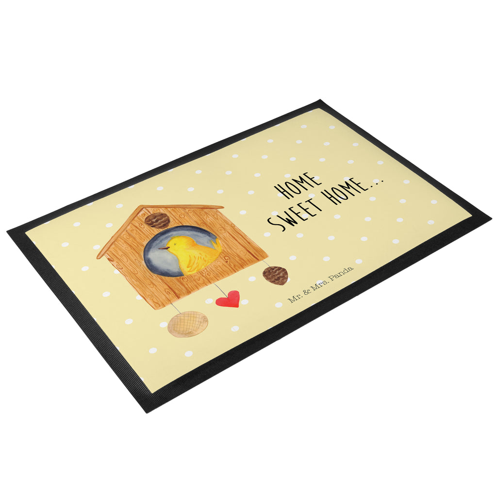 Fußmatte Vogelhaus sweet Home Vogelhaus, Vogel, Home sweet Home, Einzug, Umzug, Geschenk, Einzugsgeschenk, Hausbau, Haus Türvorleger, Schmutzmatte, Fußabtreter, Matte, Schmutzfänger, Fußabstreifer, Schmutzfangmatte, Türmatte, Motivfußmatte,  Haustürmatte, Vorleger  süße Tiermotive, gute Laune, lustige Sprüche, Tiere