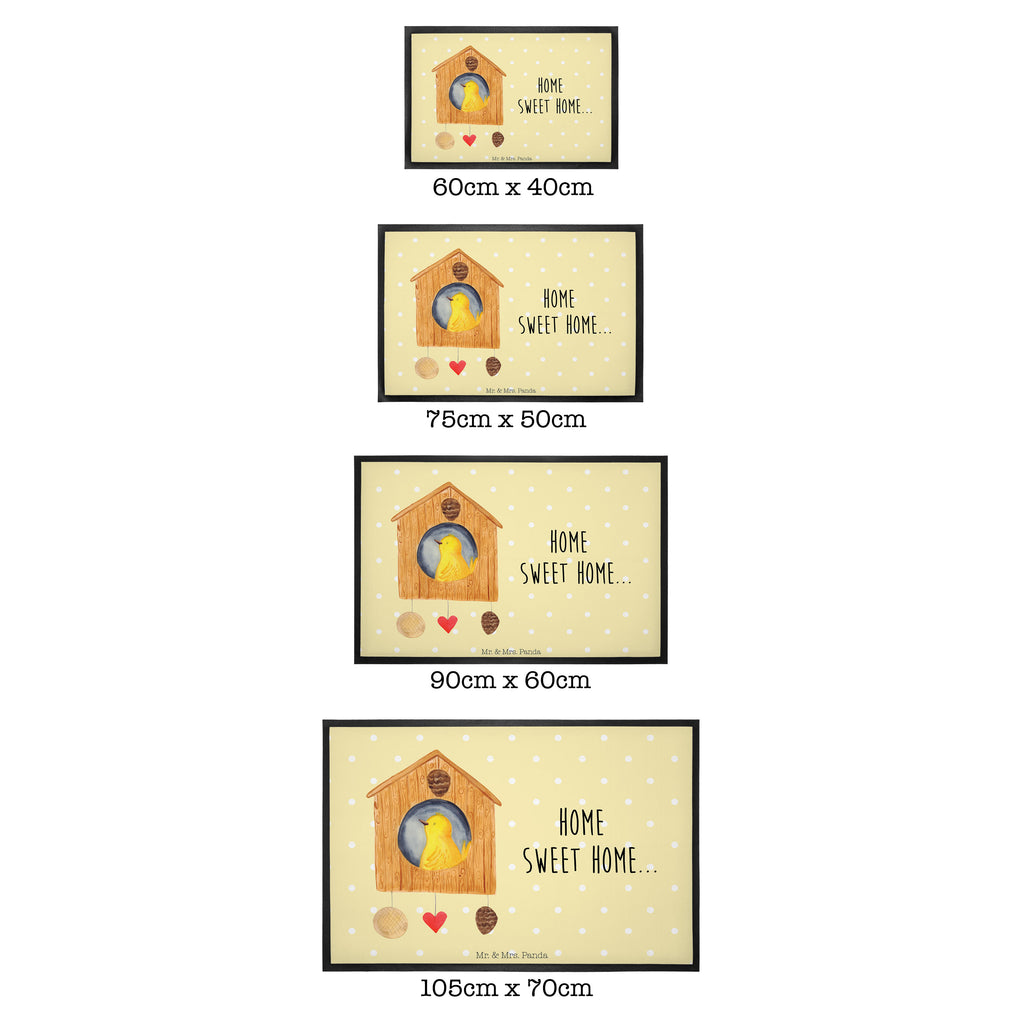Fußmatte Vogelhaus sweet Home Vogelhaus, Vogel, Home sweet Home, Einzug, Umzug, Geschenk, Einzugsgeschenk, Hausbau, Haus Türvorleger, Schmutzmatte, Fußabtreter, Matte, Schmutzfänger, Fußabstreifer, Schmutzfangmatte, Türmatte, Motivfußmatte,  Haustürmatte, Vorleger  süße Tiermotive, gute Laune, lustige Sprüche, Tiere