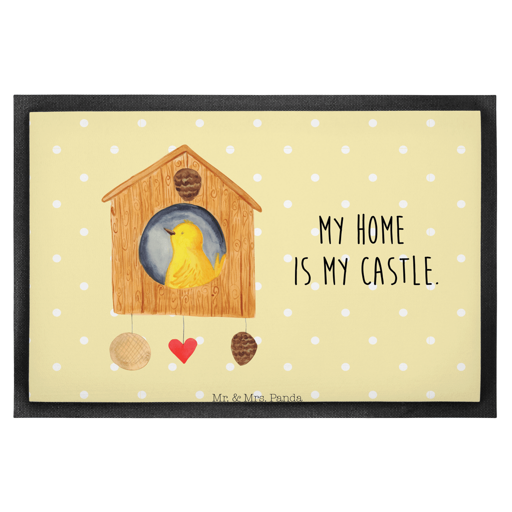 Fußmatte Vogelhaus Türvorleger, Schmutzmatte, Fußabtreter, Matte, Schmutzfänger, Fußabstreifer, Schmutzfangmatte, Türmatte, Motivfußmatte, Haustürmatte, Vorleger, Tiermotive, Gute Laune, lustige Sprüche, Tiere, Vogel, Vögel, Vogelhaus, Vogelhäuschen, Home sweet home, Zuhause, Nest, Eigenheim, Familie, Wohnung, Haus, unser Haus, Lieblingsort, Castle