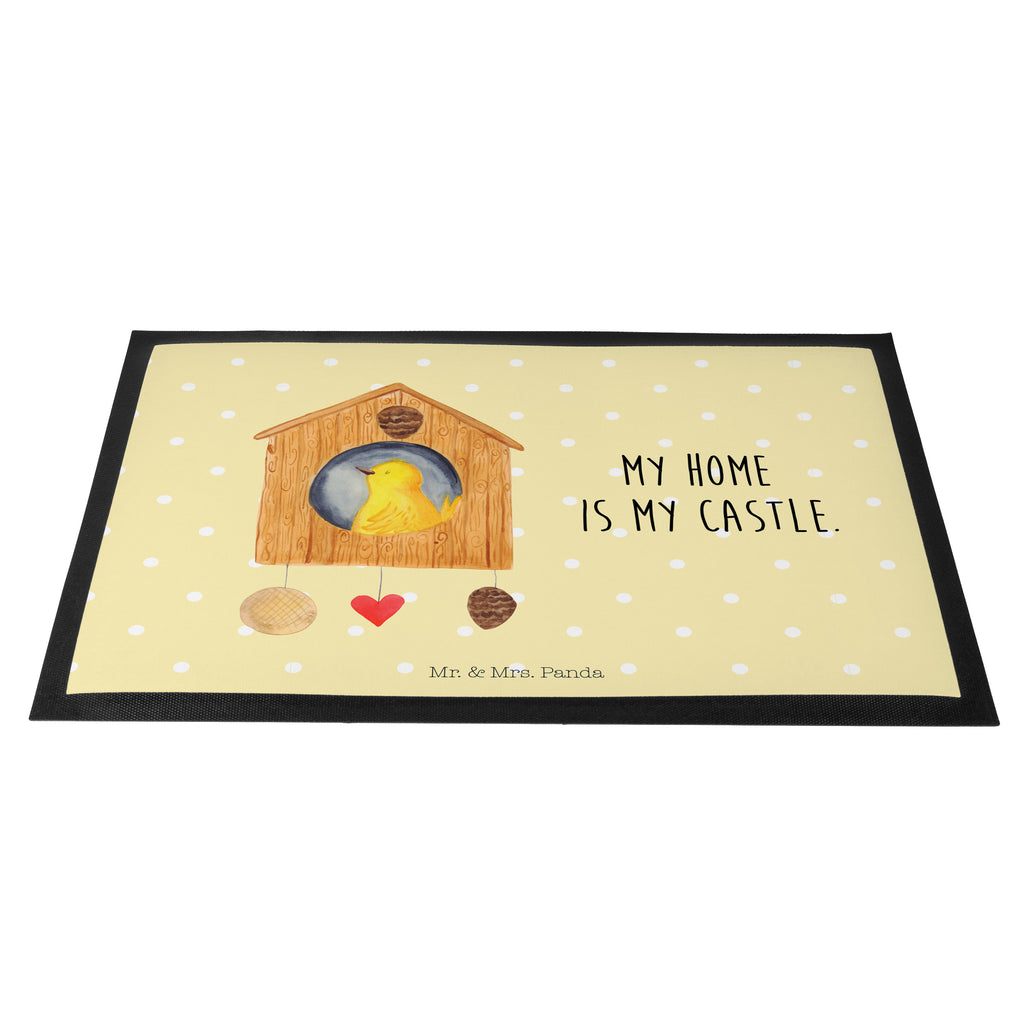 Fußmatte Vogelhaus Türvorleger, Schmutzmatte, Fußabtreter, Matte, Schmutzfänger, Fußabstreifer, Schmutzfangmatte, Türmatte, Motivfußmatte, Haustürmatte, Vorleger, Tiermotive, Gute Laune, lustige Sprüche, Tiere, Vogel, Vögel, Vogelhaus, Vogelhäuschen, Home sweet home, Zuhause, Nest, Eigenheim, Familie, Wohnung, Haus, unser Haus, Lieblingsort, Castle