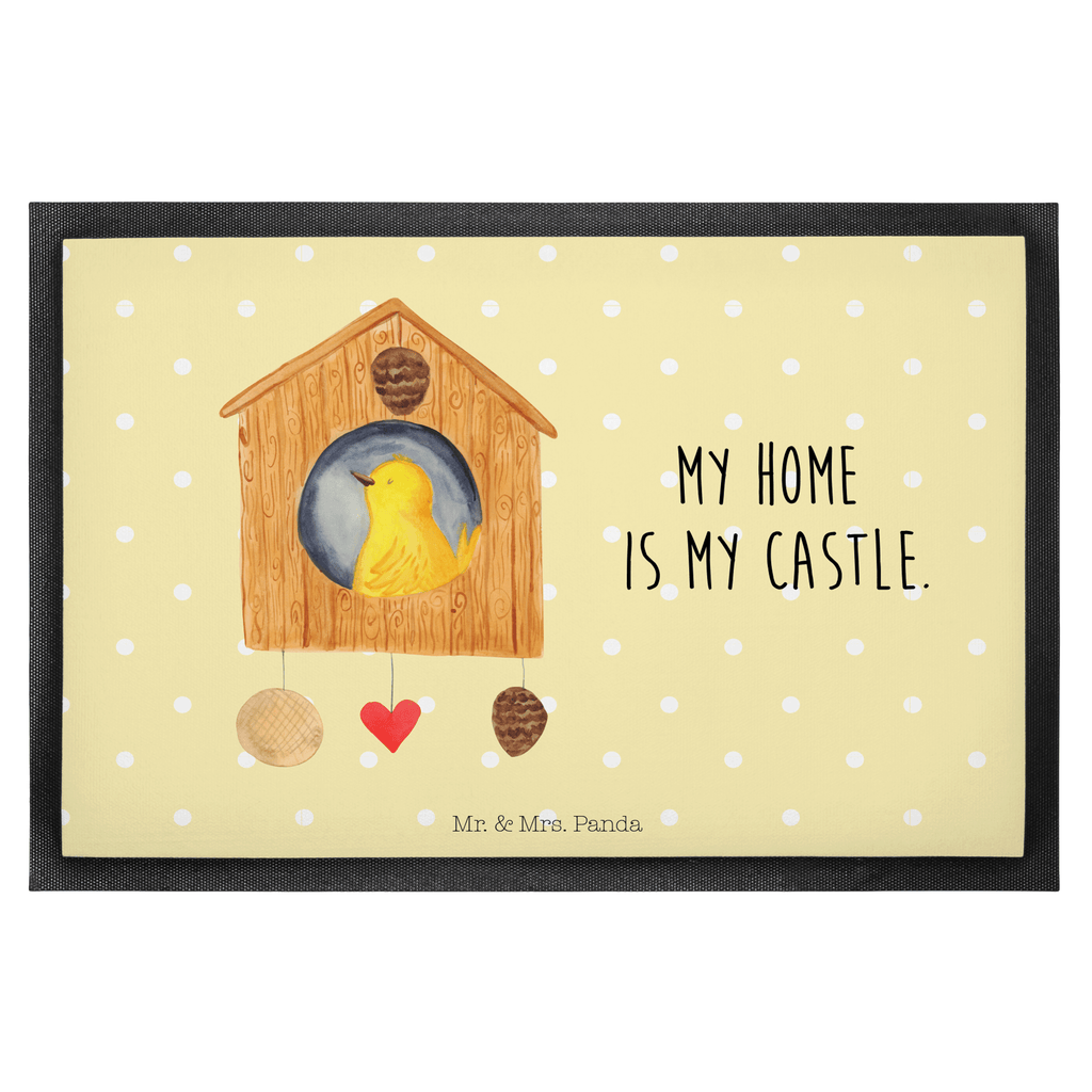 Fußmatte Vogelhaus Türvorleger, Schmutzmatte, Fußabtreter, Matte, Schmutzfänger, Fußabstreifer, Schmutzfangmatte, Türmatte, Motivfußmatte, Haustürmatte, Vorleger, Tiermotive, Gute Laune, lustige Sprüche, Tiere, Vogel, Vögel, Vogelhaus, Vogelhäuschen, Home sweet home, Zuhause, Nest, Eigenheim, Familie, Wohnung, Haus, unser Haus, Lieblingsort, Castle