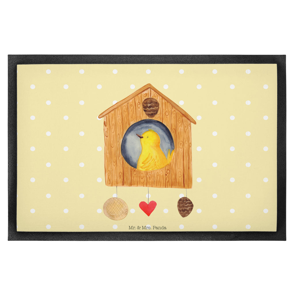 Fußmatte Vogelhaus Türvorleger, Schmutzmatte, Fußabtreter, Matte, Schmutzfänger, Fußabstreifer, Schmutzfangmatte, Türmatte, Motivfußmatte, Haustürmatte, Vorleger, Tiermotive, Gute Laune, lustige Sprüche, Tiere, Vogel, Vögel, Vogelhaus, Vogelhäuschen, Home sweet home, Zuhause, Nest, Eigenheim, Familie, Wohnung, Haus, unser Haus, Lieblingsort, Castle