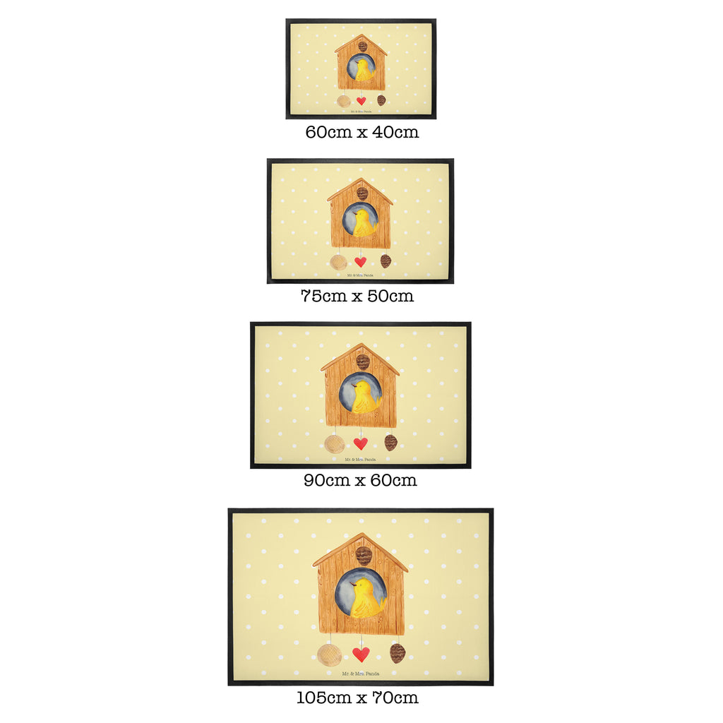 Fußmatte Vogelhaus Türvorleger, Schmutzmatte, Fußabtreter, Matte, Schmutzfänger, Fußabstreifer, Schmutzfangmatte, Türmatte, Motivfußmatte, Haustürmatte, Vorleger, Tiermotive, Gute Laune, lustige Sprüche, Tiere, Vogel, Vögel, Vogelhaus, Vogelhäuschen, Home sweet home, Zuhause, Nest, Eigenheim, Familie, Wohnung, Haus, unser Haus, Lieblingsort, Castle