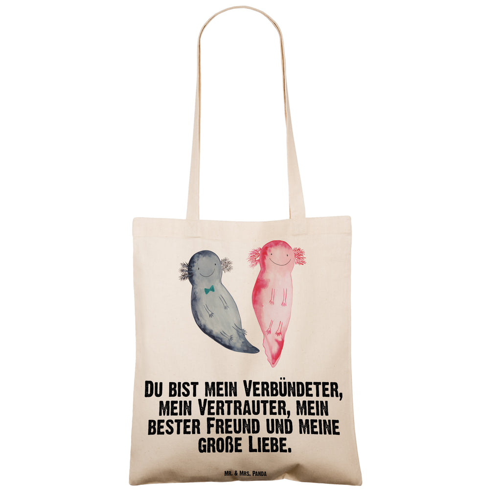 Tragetasche Axolotl Axel+Lotte Beuteltasche, Beutel, Einkaufstasche, Jutebeutel, Stoffbeutel, Axolotl, Molch, Axolot, Schwanzlurch, Lurch, Lurche, Liebe, große Liebe, Liebesbeweis, Freund, Verlobter, Ehemann, Jahrestag, Valentinstag
