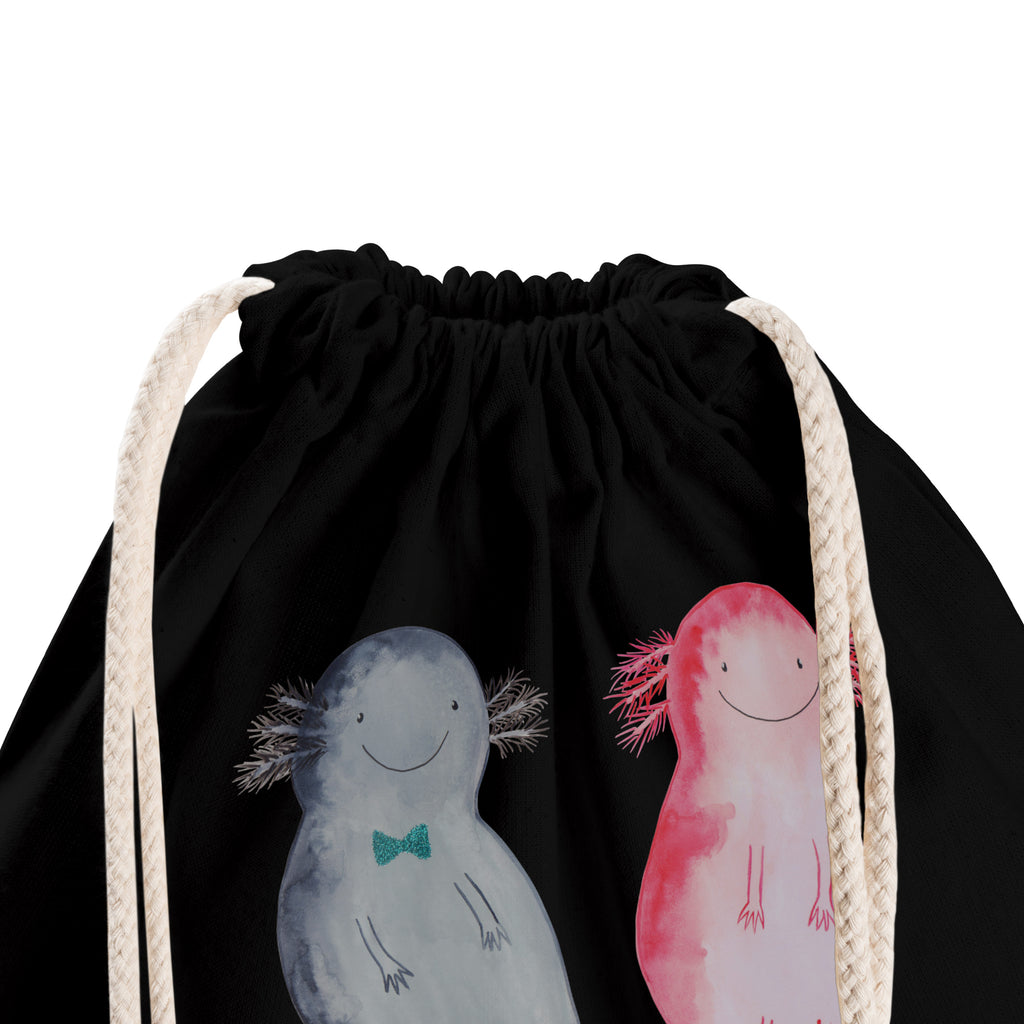 Sportbeutel Axolotl Axel+Lotte Turnbeutel, Beutel, Sporttasche, Tasche, Stoffbeutel, Axolotl, Molch, Axolot, Schwanzlurch, Lurch, Lurche, Liebe, große Liebe, Liebesbeweis, Freund, Verlobter, Ehemann, Jahrestag, Valentinstag