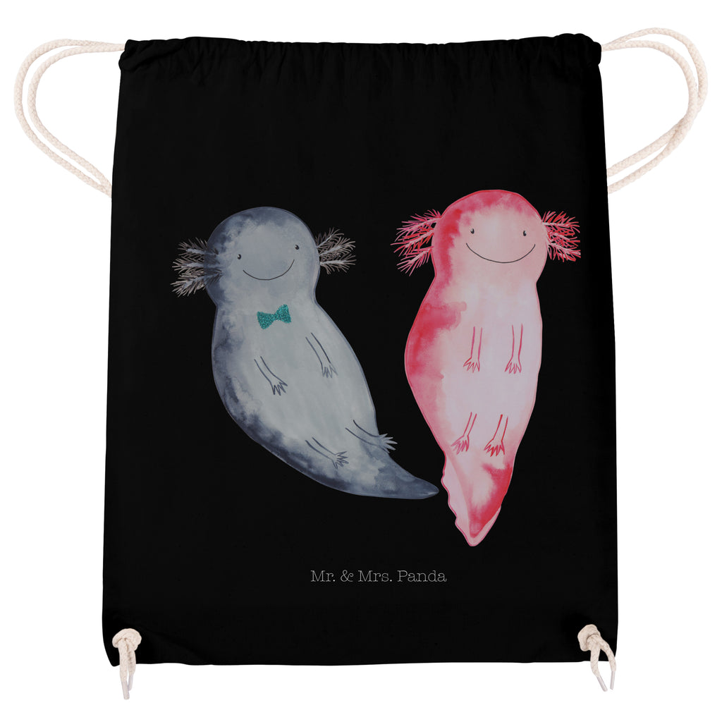 Sportbeutel Axolotl Axel+Lotte Turnbeutel, Beutel, Sporttasche, Tasche, Stoffbeutel, Axolotl, Molch, Axolot, Schwanzlurch, Lurch, Lurche, Liebe, große Liebe, Liebesbeweis, Freund, Verlobter, Ehemann, Jahrestag, Valentinstag