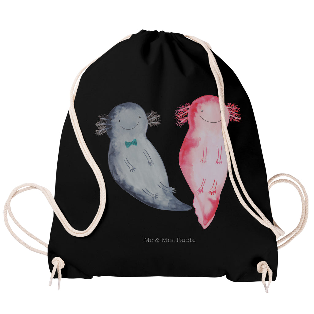 Sportbeutel Axolotl Axel+Lotte Turnbeutel, Beutel, Sporttasche, Tasche, Stoffbeutel, Axolotl, Molch, Axolot, Schwanzlurch, Lurch, Lurche, Liebe, große Liebe, Liebesbeweis, Freund, Verlobter, Ehemann, Jahrestag, Valentinstag