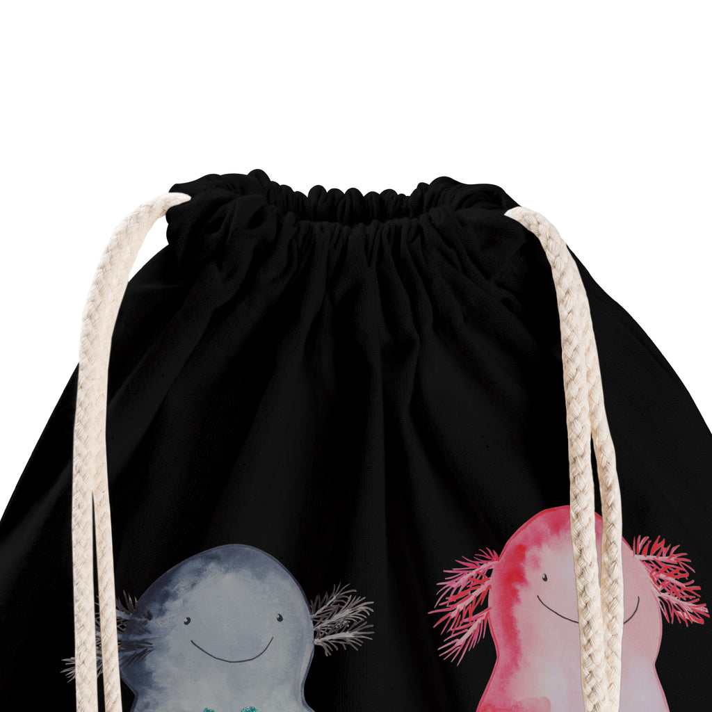Sportbeutel Axolotl Axel+Lotte Turnbeutel, Beutel, Sporttasche, Tasche, Stoffbeutel, Axolotl, Molch, Axolot, Schwanzlurch, Lurch, Lurche, Liebe, große Liebe, Liebesbeweis, Freund, Verlobter, Ehemann, Jahrestag, Valentinstag