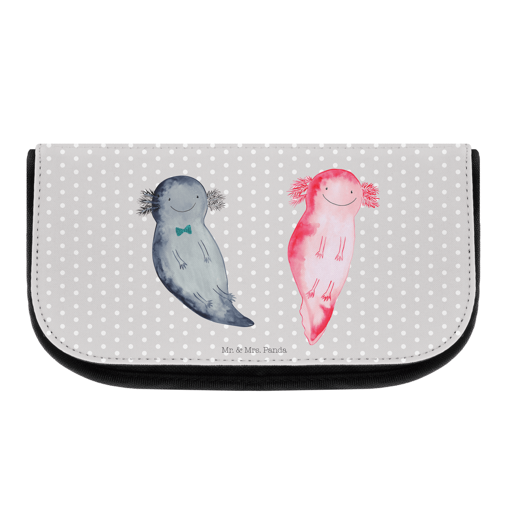 Kosmetiktasche Axolotl Axel+Lotte Kosmetikbeutel, Kulturtasche, Kulturbeutel, Schminktasche, Make-Up Tasche, Axolotl, Molch, Axolot, Schwanzlurch, Lurch, Lurche, Liebe, große Liebe, Liebesbeweis, Freund, Verlobter, Ehemann, Jahrestag, Valentinstag
