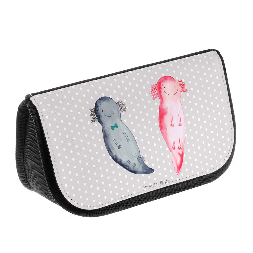 Kosmetiktasche Axolotl Axel+Lotte Kosmetikbeutel, Kulturtasche, Kulturbeutel, Schminktasche, Make-Up Tasche, Axolotl, Molch, Axolot, Schwanzlurch, Lurch, Lurche, Liebe, große Liebe, Liebesbeweis, Freund, Verlobter, Ehemann, Jahrestag, Valentinstag